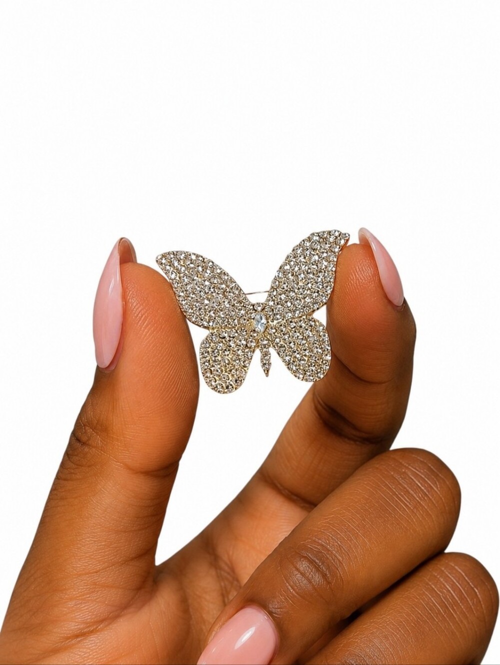 Gold Crystal Butterfly Brooch - Women Jewelry